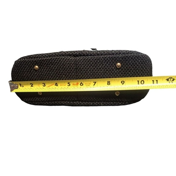 Vintage JR Florida Black Handbag Tweed Purse Clasp Closure - Picture 12 of 12